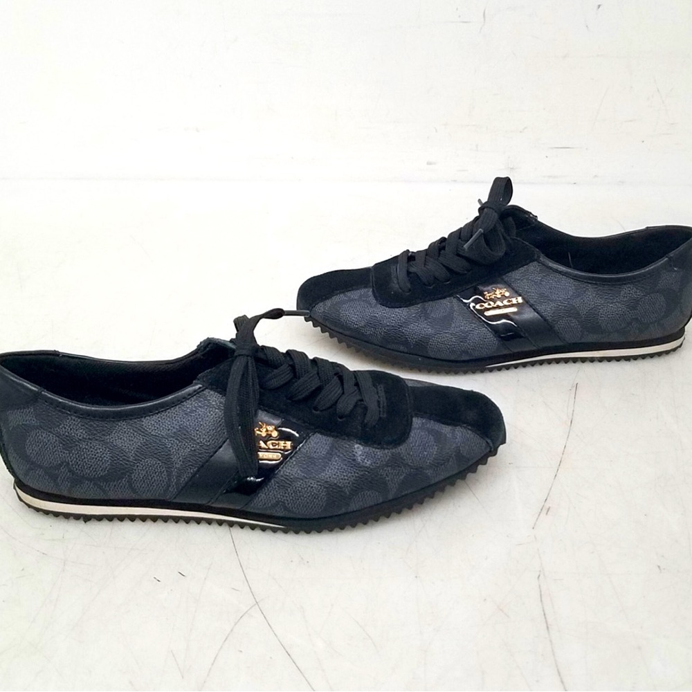 COACH IVY SIGNATURE SNEAKER BLACK MONOGRAM WOMEN’S.  Sz 6B